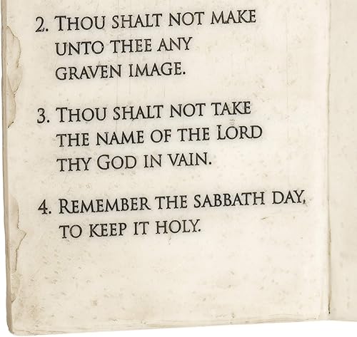 Miniatura 4 de Dicksons 10 Commandments Whitewash Stone Tablet 6 x 6.5 Placa decorativa de resina para pared y mesa