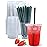 12 oz Clear Plastic Cups with Lids and Straws, Disposable Coffee Cups 25 Sets