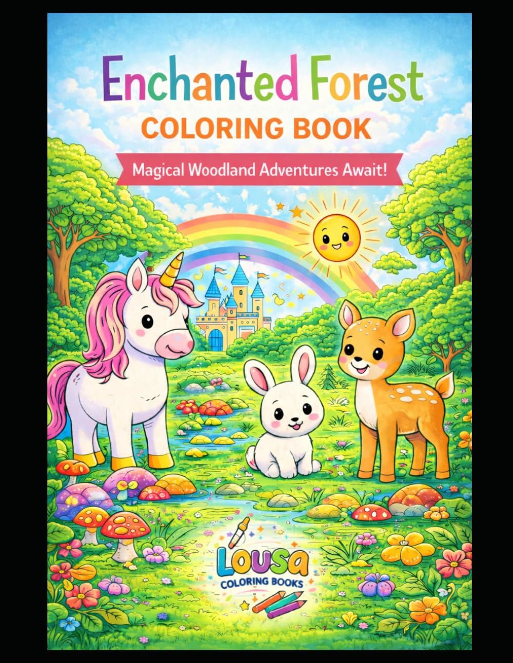 Enchanted Forest Coloring Book: Cute Animals and Magical Scenes for Kids