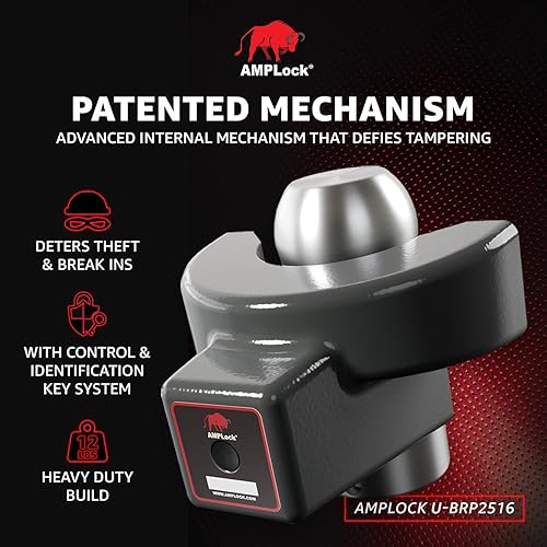 Vista 2 de AMPLOCK U-BRP2516 cerrojo para acople de remolque/caravanas (sirve para acoples de 2 5/16 pulgadas).