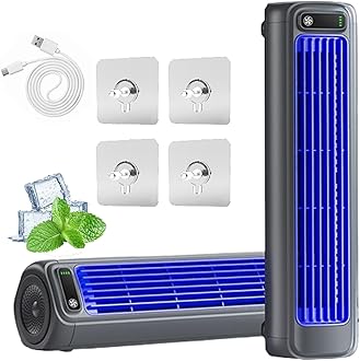 Brizac Air Conditioner, Brizac Ac Portable, Quiet Cooling Ace, Energy Efficient Fan, Healthy Cool Down, Portable Air Conditioner Cooling Fan Quiet with 3 Speeds (Gray)