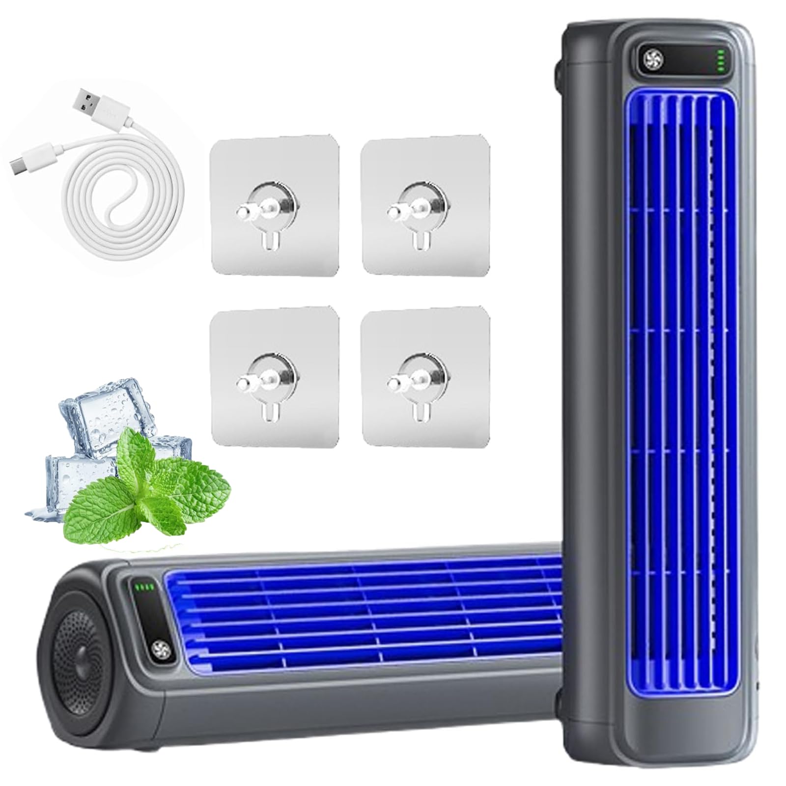 Brizac Air Conditioner, Brizac Ac Portable, Quiet Cooling Ace, Energy Efficient Fan, Healthy Cool Down, Portable Air Conditioner Cooling Fan Quiet with 3 Speeds (Gray)