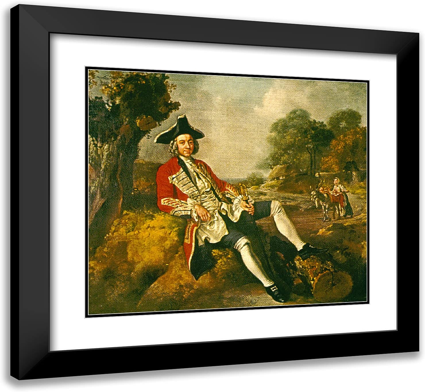 ArtDirect Gainsborough, Thomas 22x20 Gold Ornate Framed Art Print with Double Matting Titled: Portrait of a Gentleman