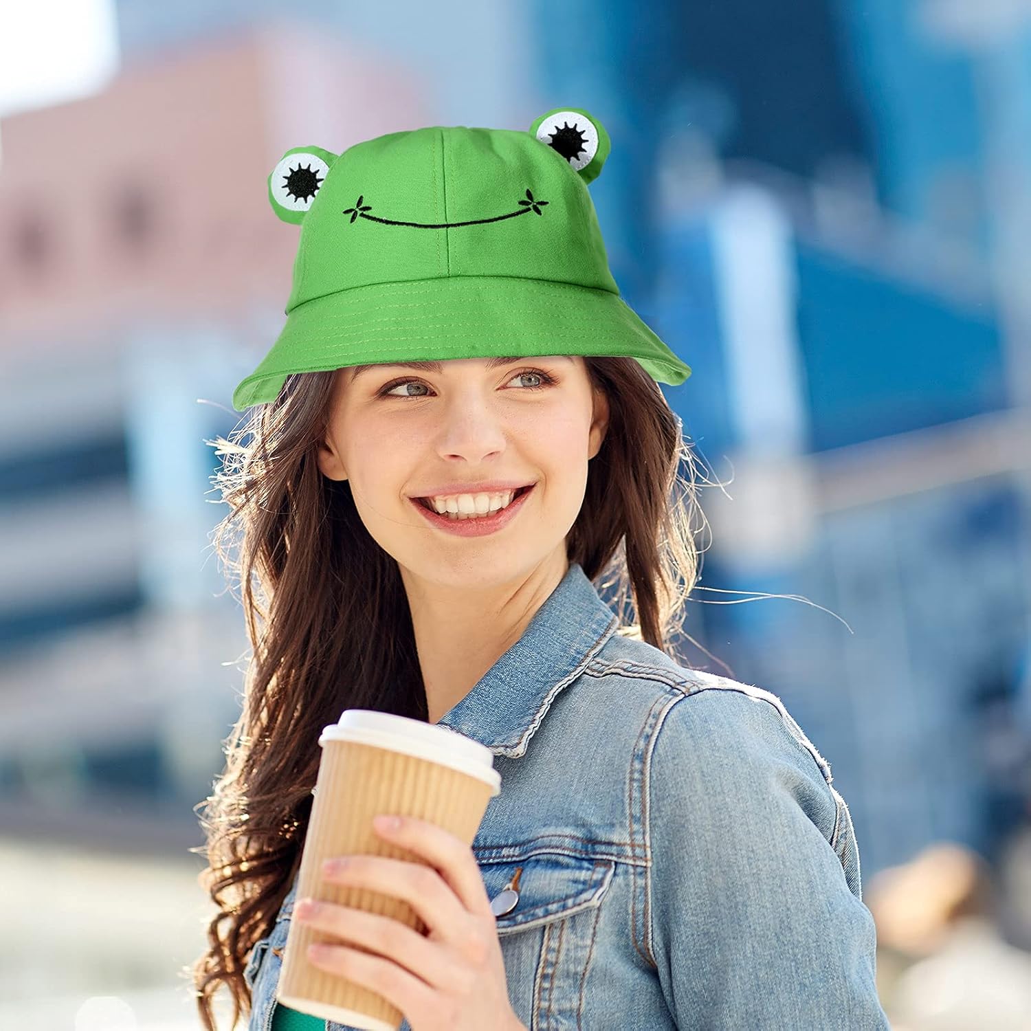 Frog Bucket Hat Cotton Bucket Funny Fisherman Hat Summer Sun Protection Cap Wide Brim for Men Women - Image 5