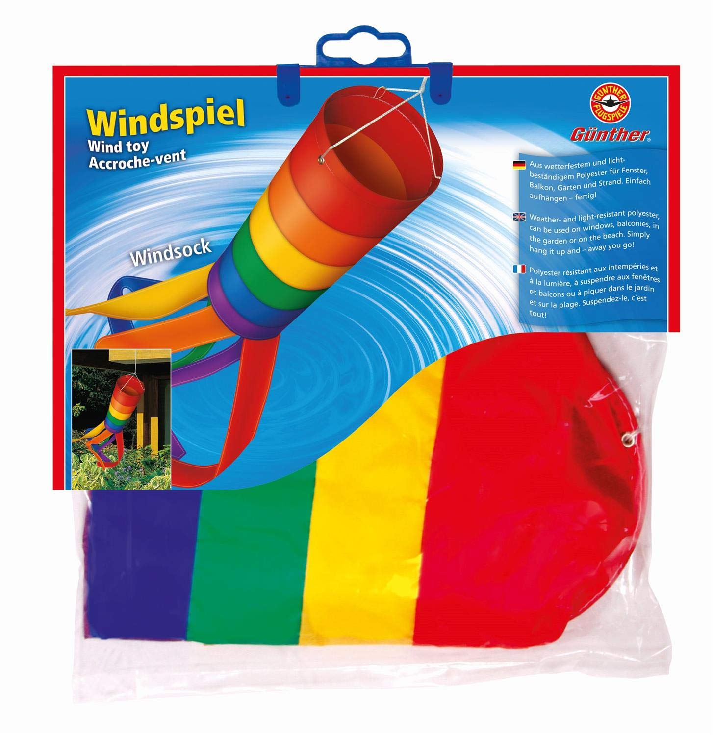 Günther 1310 - Cometa cilíndrica de Nailon, 100 x 12 cm [Importado de Alemania]