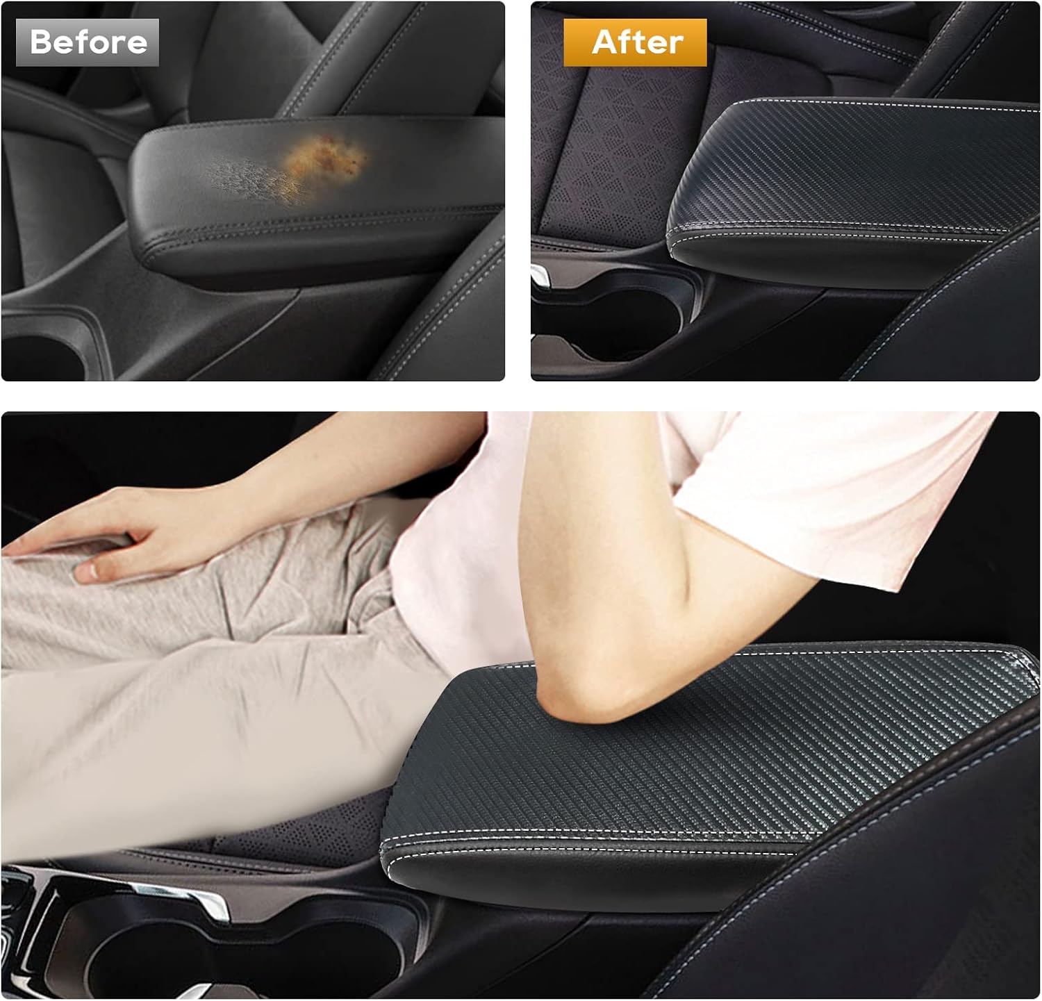 LFOTPP Central Console Armrest Box Cover Fit for 2022+ Chevrolte Bolt EV-EUV Cover Car Armrest Cover Auto Center Console Pad (Black)