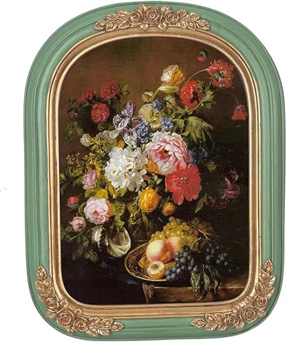 Miniatura 7 de Marco de fotos mini vintage de 2,5x3,5 pulgadas, marco de fotos antiguo adornado con relieve floral, para exhibición en pared y mesa, con frente de