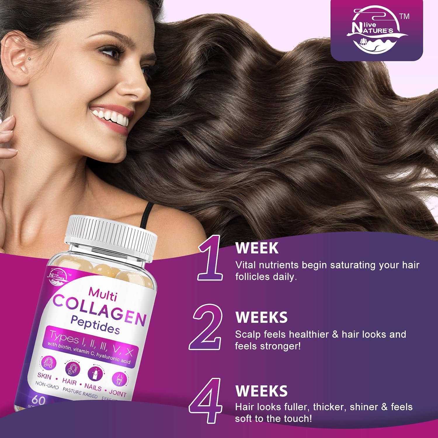 Nature's live Multi Collagen Peptides Softgel — Amazon image 5