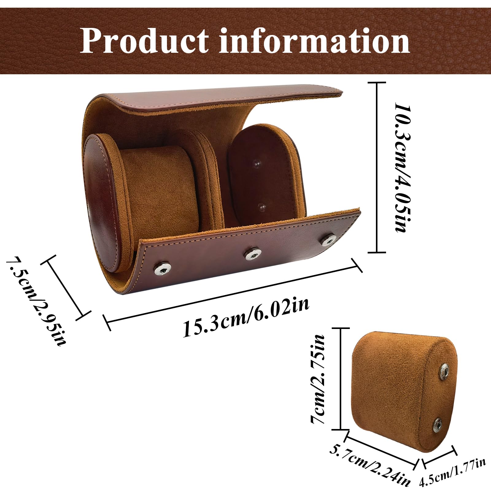 Scatola per orologi, custodia per orologi in pelle PU, espositore per singolo orologio, scatola portatile per esporre e conservare orologi, astuccio da viaggio arrotolabile per orologi con cuscino r