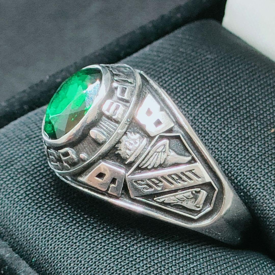 Amazon.co.jp: カレッジリング スターリングシルバー 925 ヴィンテージ  