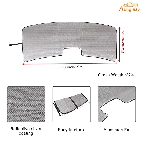 Miniatura 6 de Parasol para parabrisas delantero de automóvil compatible con Toyota TundraSequoia 2022-2024, parasol plegable reflectante para rayos UV y