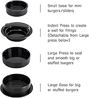 Vista 5 de Burger Press Hamburger Patty Maker Slider Press Stuffed Burger Patty Press Regular Burger Patties Cookery Mold 3 in 1 Non Stick Kitchen Barbecue Tool