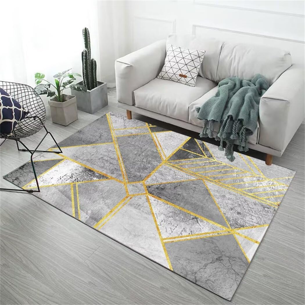 Tapis géométrique moderne antidérapant gris 300x400cm doux