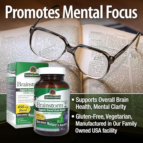 Miniatura 4 de Nature's Answer Brainstorm 2 cápsulas vegetarianas, 90 unidades