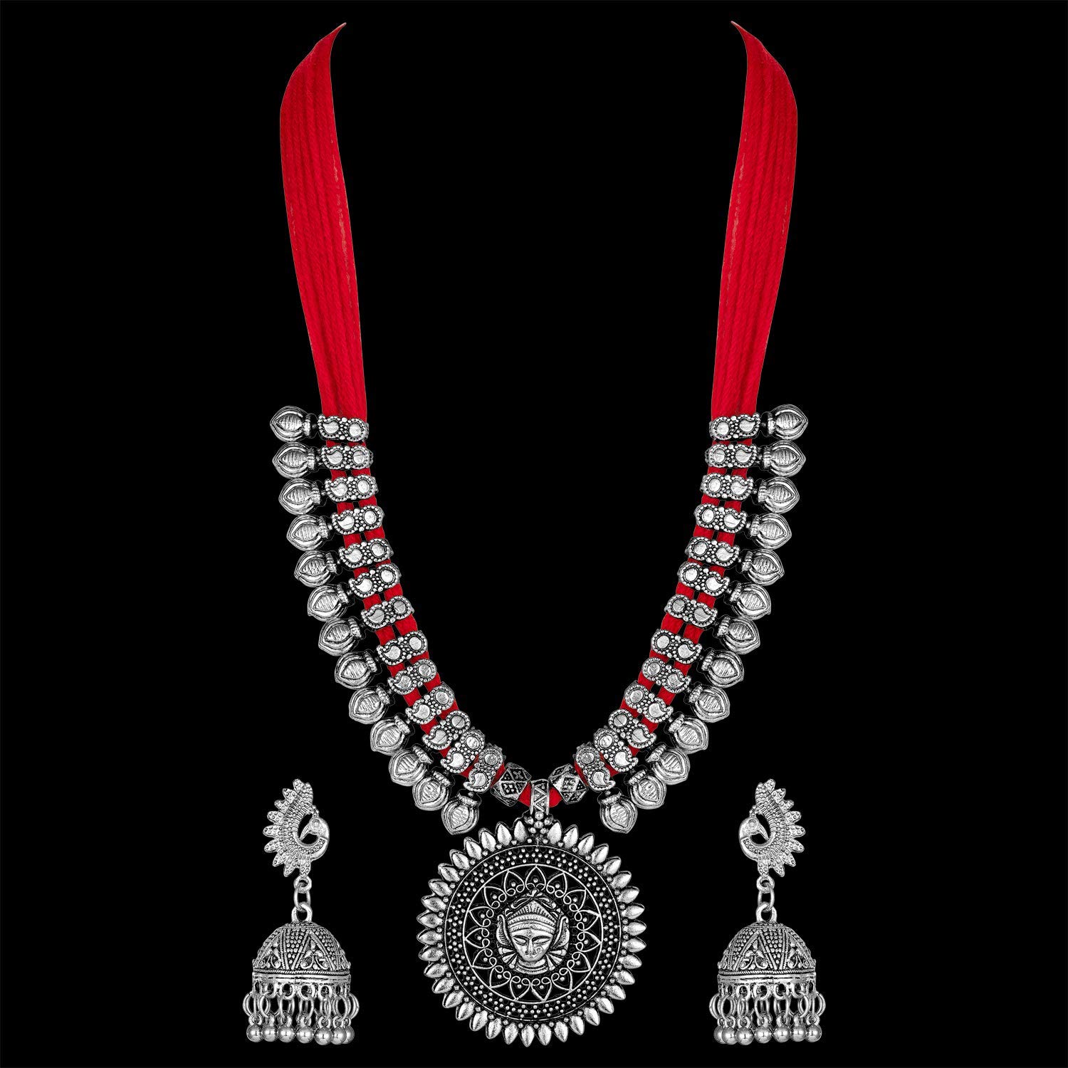 Oxidised Silver Antique Necklace Set