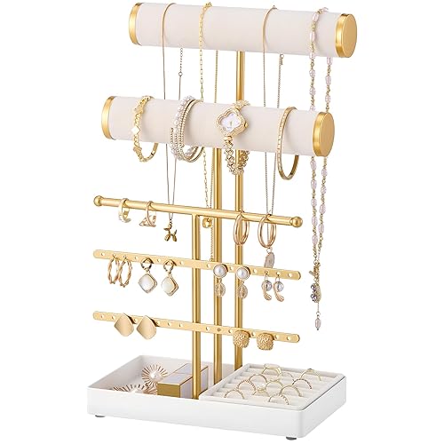 Lolalet Bracelet Display Stand Necklaces Holder, 5 Tiers Jewelry Organizer