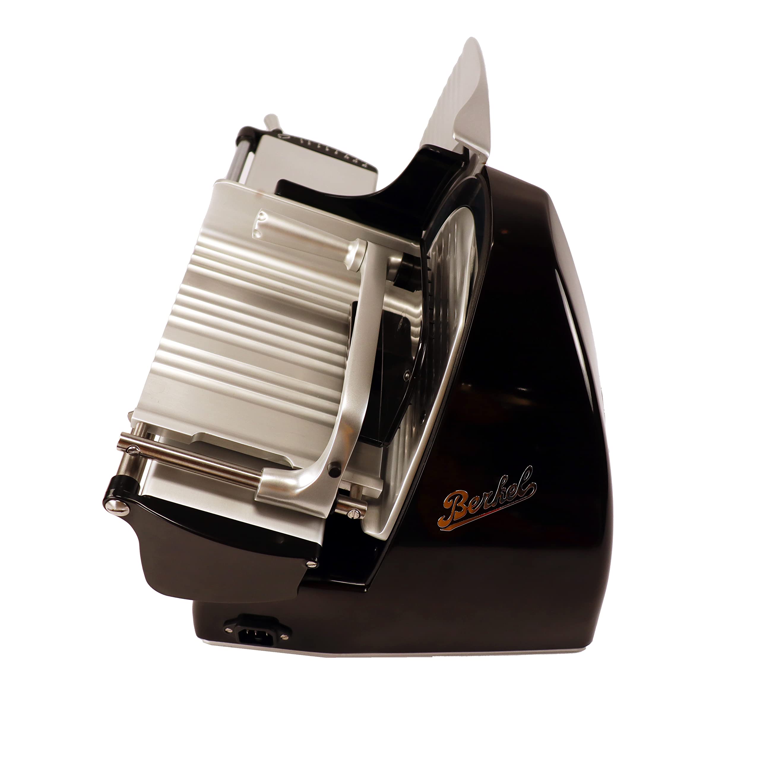 Berkel Home Line 200 Plus nero – Affettatrice professionale con kit di montaggio, coltello dentato per pane e tagliere fatto a mano, preciso, silenzioso, sicuro, compatto