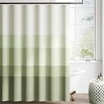 jinchan Ombre Cloudy Grey Striped Shower Curtain Waterproof Fabric Shower Curtains for Bathroom Gradual Color Minimalist Design Modern Neutral Luxury with 12 Hooks 70x72 Inches