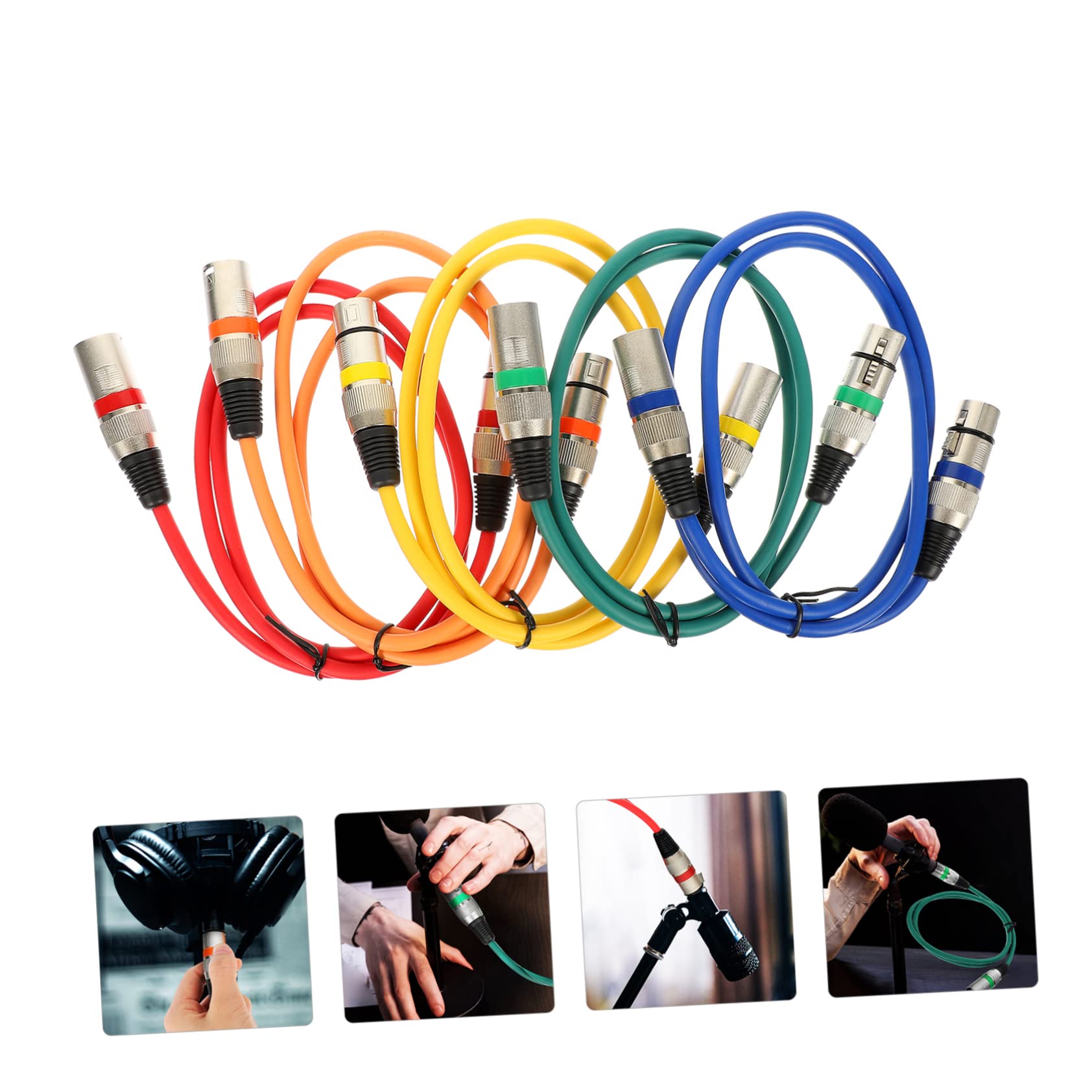 NUOBESTY Cavo Microfono Xlr Bilanciato Maschio-femmina 1m 5 Pezzi | Rame e Pvc, Connessione Flessibile e Cablaggio Semplice, per Feste e Matrimoni
