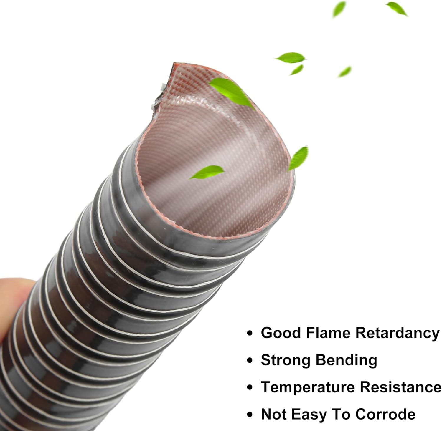 X AUTOHAUX 3.28FT 1.26'' Flexible Silicone Air Ducting Hose Dryer Vent Hose for Air Duct Fan Systems,Hot Cold Car Engine Intake Braking Black