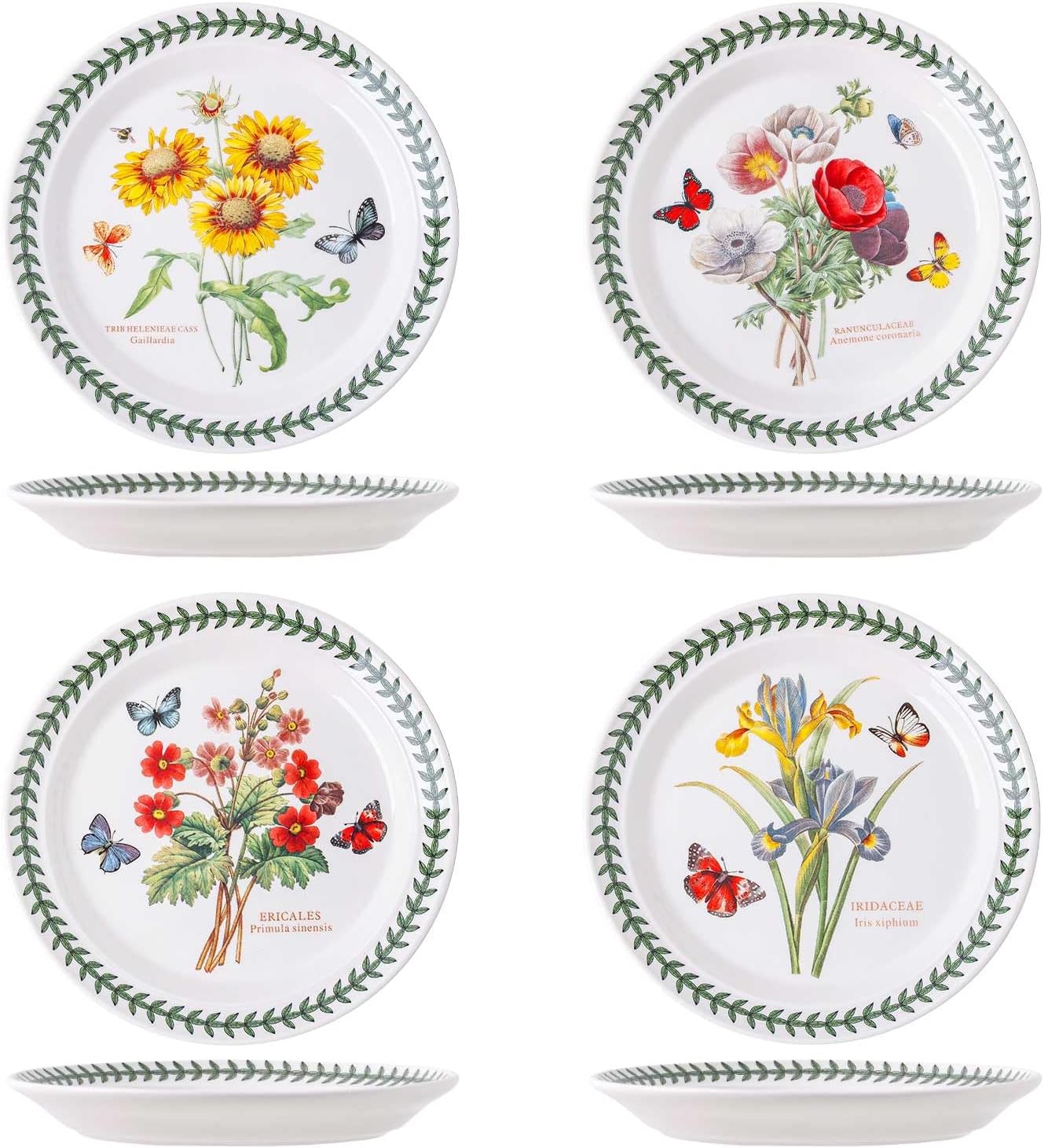 Amazon.com | KXZ Botanic Garden Salad Plates Set of 4-8.5 Inch Ceramic ...