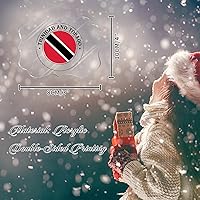 Vista 2 de Adorno de Navidad de Trinidad y Tobago para niños, bandera de Trinidad y Tobago, colgante acrílico para árbol de Navidad, recuerdo, bandera