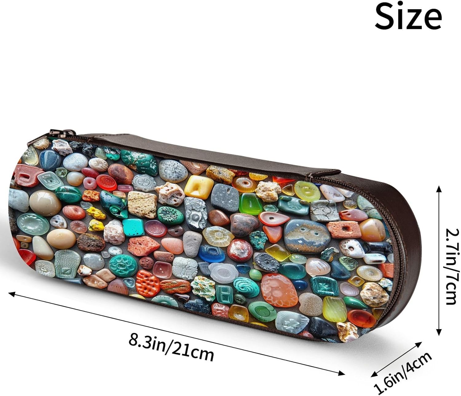 Many small stones Leather Multi Slot Pen Storage Case image 4