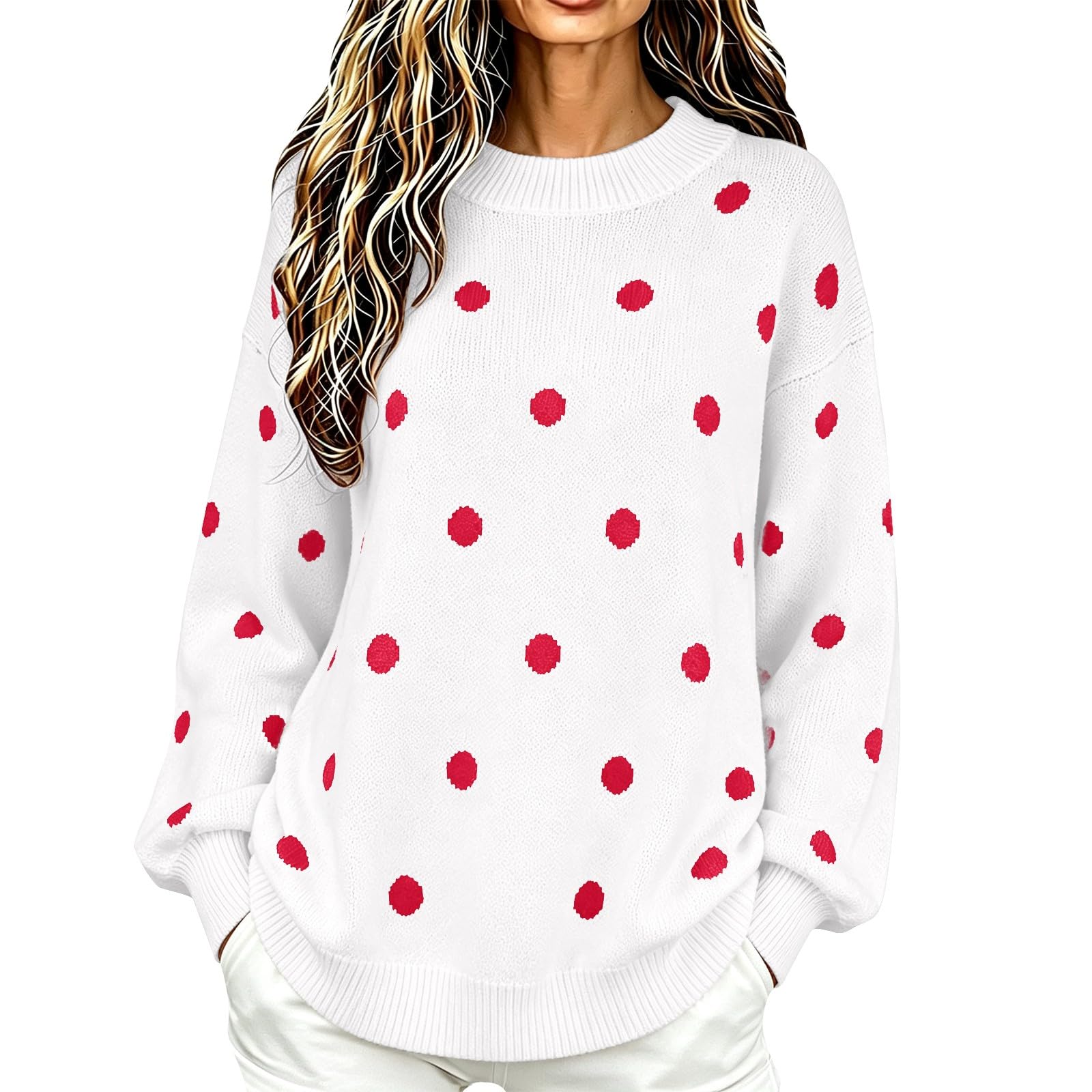 Maglione Donna In Maglia A Maniche Lunghe Felpa Casual Autunno E Invernale