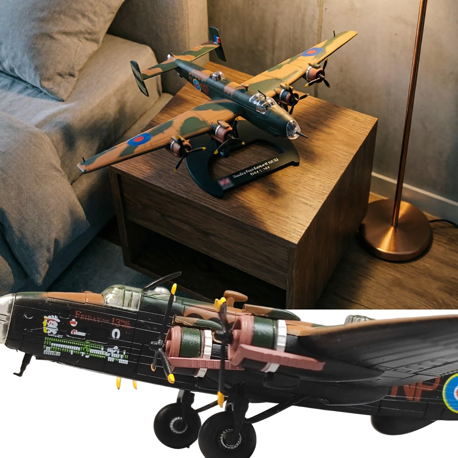 Modello bombardiere B.Mk III in scala 1:144 Realistico in lega pressofusa, display statico collezione con parti rotanti, regalo militare perfetto appassionati Desktop, scaffale decorazione