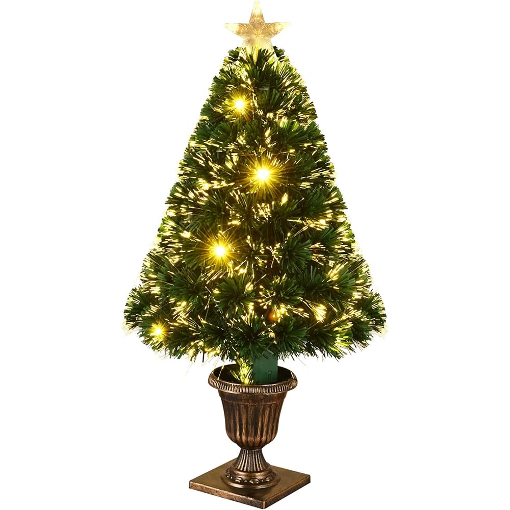 8/mo Finance 3FT PreLit Fiber Optic Artificial Christmas Tree, Small Prelit Christmas Tree