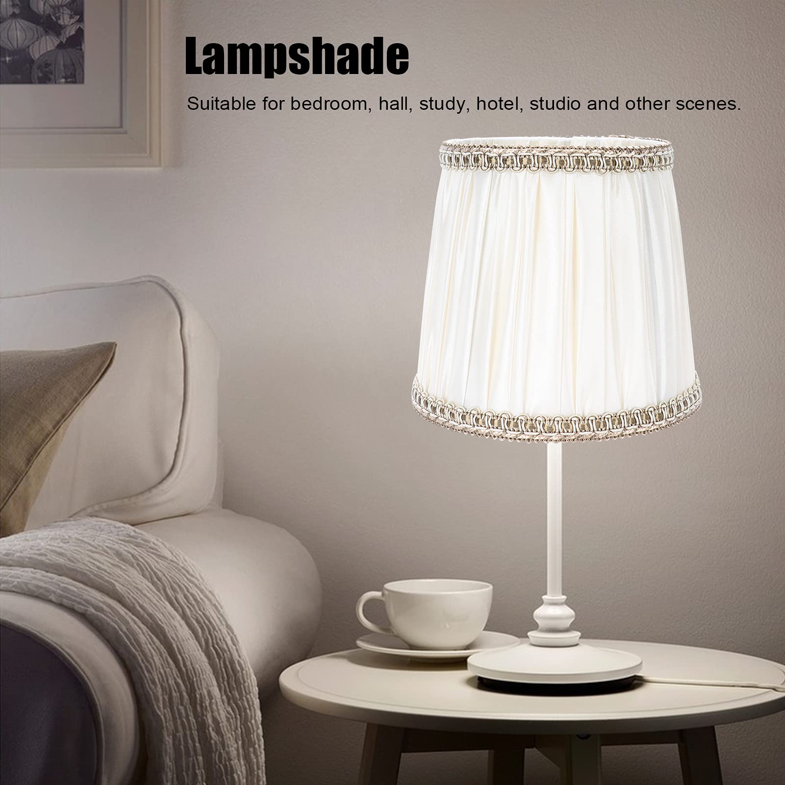 lyrlody Coprilampada da Tavolo Moderno con Paralume in Tessuto da 6 Pezzi, Lampadario con Paralume in e Tessuto per Viti E14 Accessori per la Casa