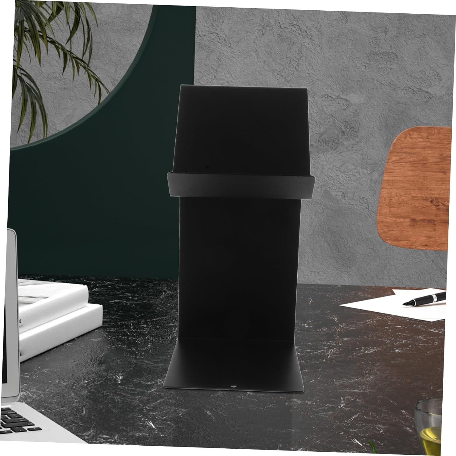 Metal Book Holder Stand Heavy Duty Bookends for Desktop Kitchen Counter and Recipe Display Space-Saving Construction for Organizing Books and Magazines