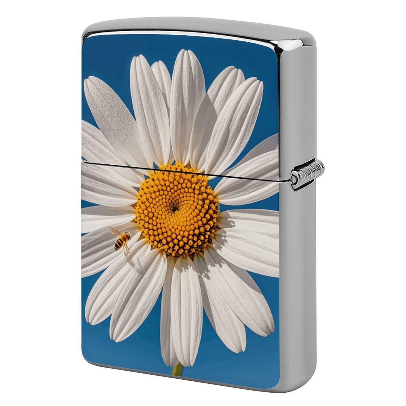 Flying Bees Daisy Honeys Lighter Case for Men, Personalized Lighter Cover for Valentine's Day Gifts, Flip-Top Lighters Shell for Outdoor, Portable Lighters Protective Sleeve