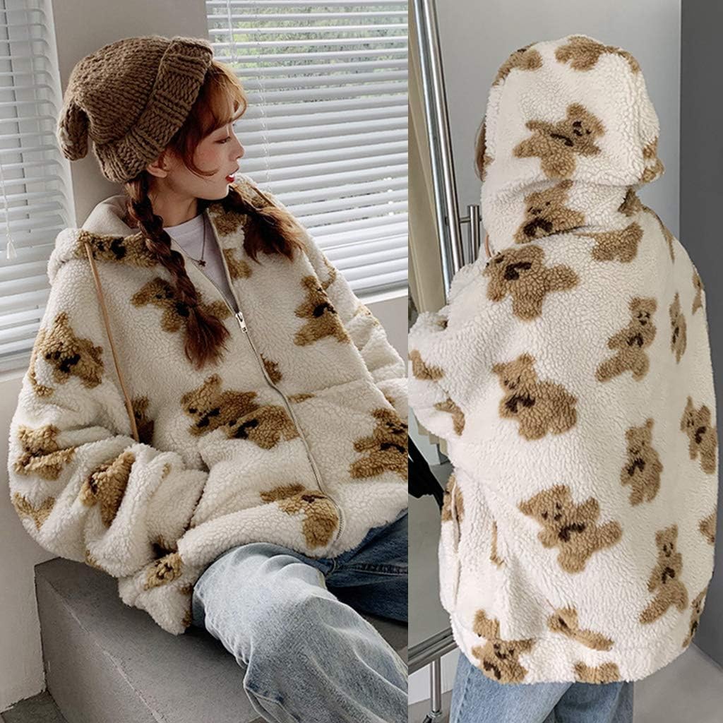 Teddy bear print coat Clearance