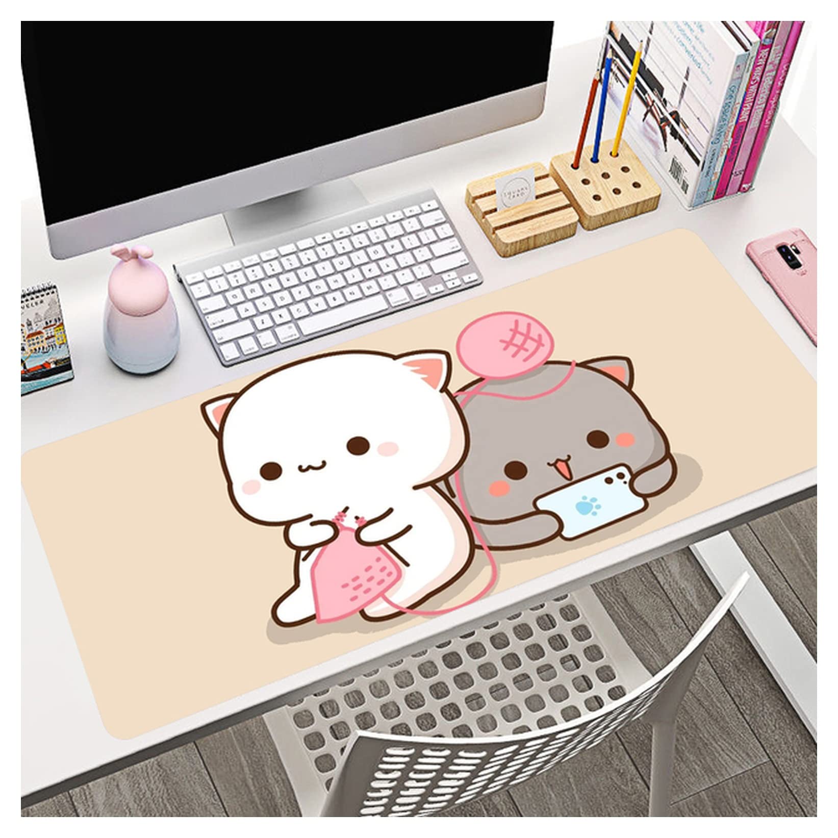 Tappettino del mouse Gaming Mousepad Desk Tappetino for computer Gaming Mousepad Gomma naturale antiscivolo con tappetino for il mouse delle donne di bloccaggio Tappetino per mouse da gioco (Color :