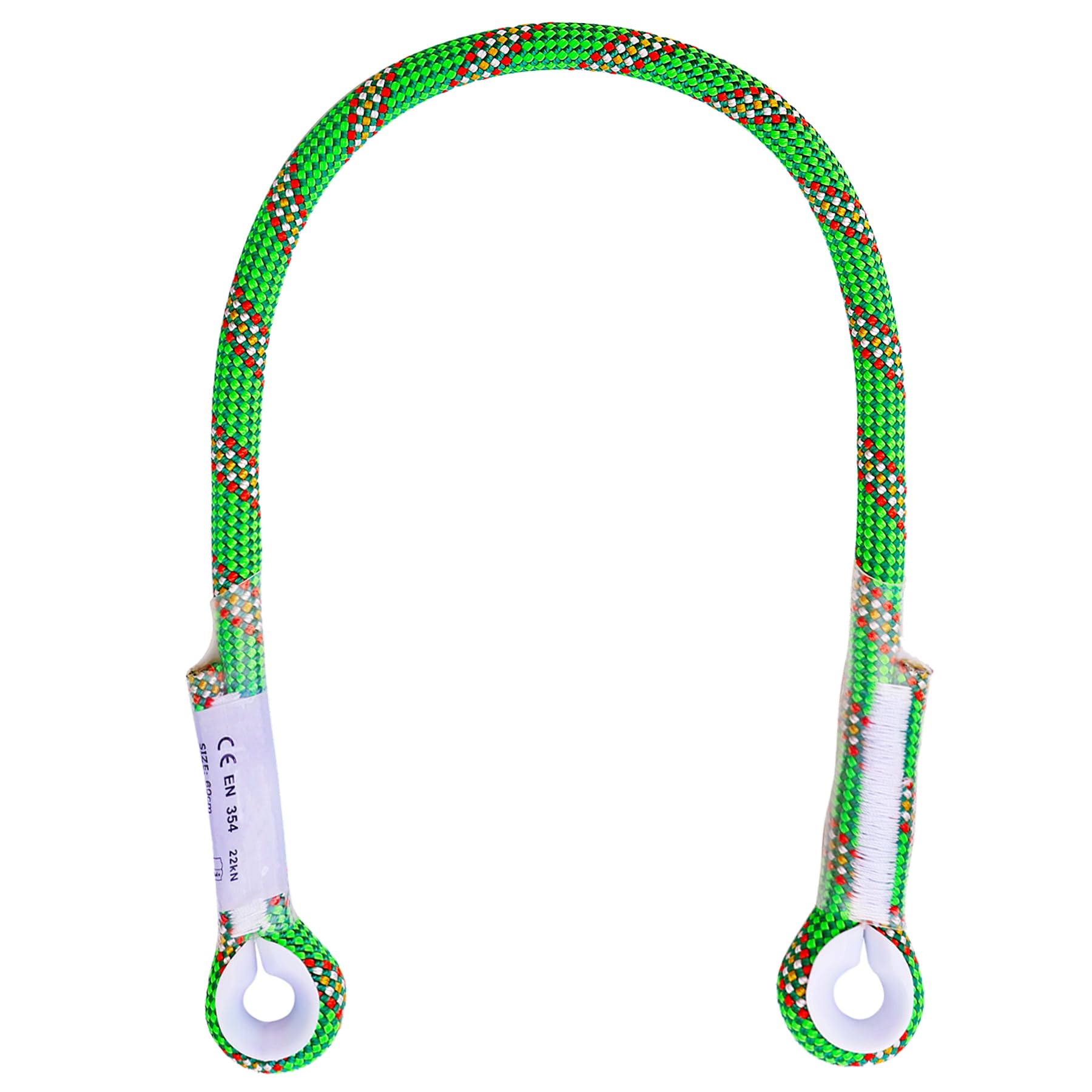 Prusik Cord Cordon 22 kN pré-cousu en nylon Prusik Loop résistant à la chaleur Bornes suturées à friction Cordon d'escalade avec couvercle en plastique Corde multifonction pour escalade Arboriste