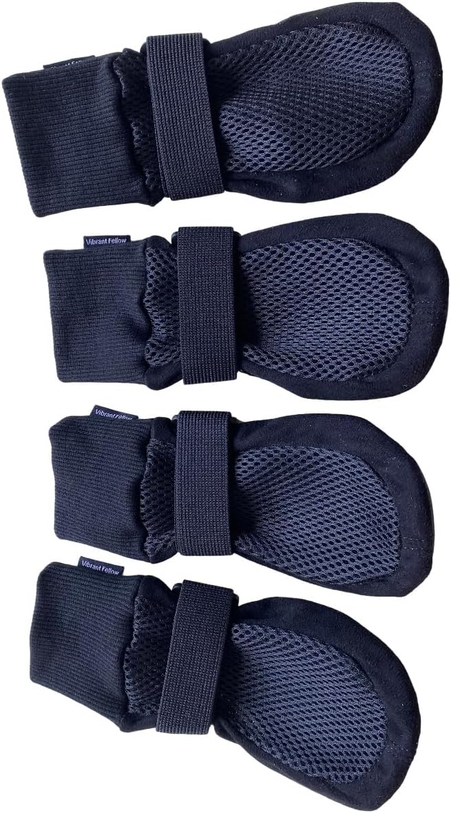 Paw Protector Dog Boots Breathable Protective and Skid-proof Colour Black Set of 4 Size XL