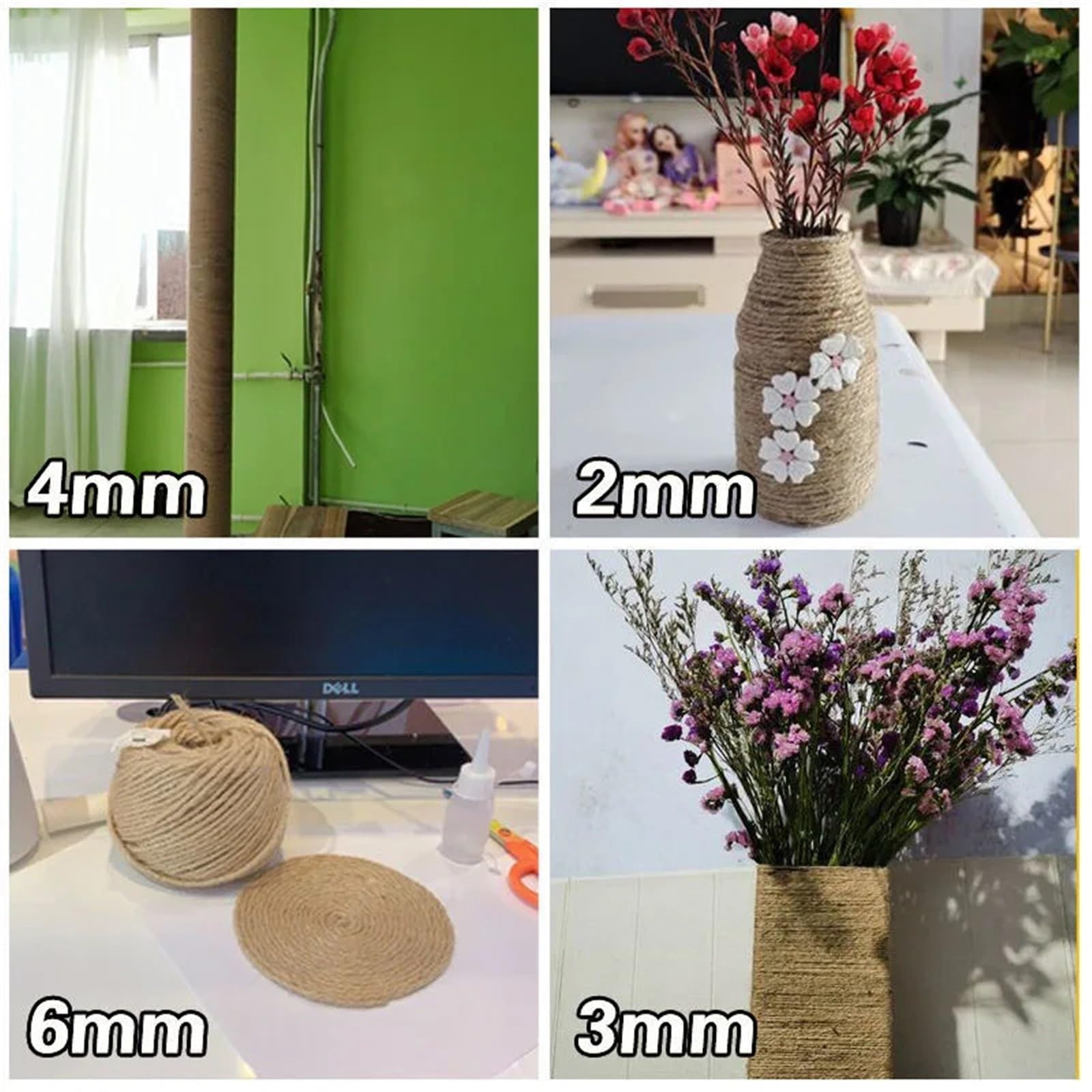 Naturalna lina jutowa – 14 mm x 1 metr, idealna do dekoracji ślubnych, aranżacji kwiatowych, ogrodnictwa, majsterkowania i tworzenia pasów - i ekologiczny sznurek