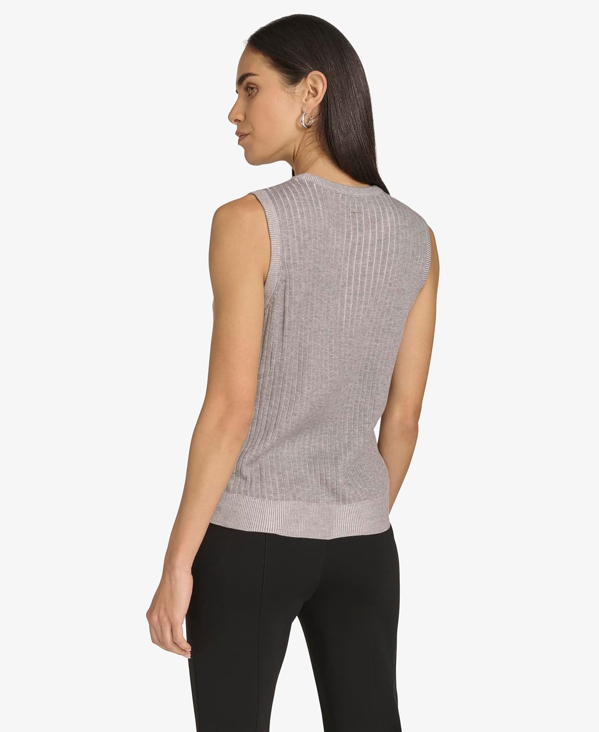 Calvin Klein Womens Sleeveless Round Neck Knit Sweater - Image 4