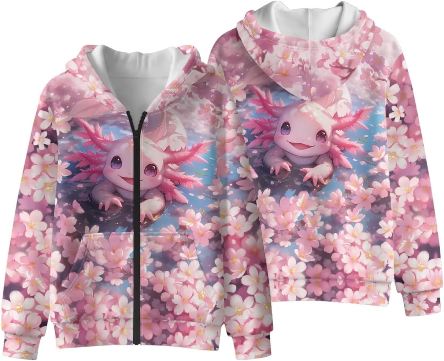 Girls Zip Up Hoodies Kids Full Zip Casual Loose Soft Long Sleeve Hooded Sweatshirt Fall Jacket with Pockets S-XL