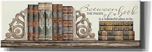 Epic Graffiti "Entre las páginas de un libro" de Cindy Jacobs, arte de pared en lienzo, 36 x 12 pulgadas