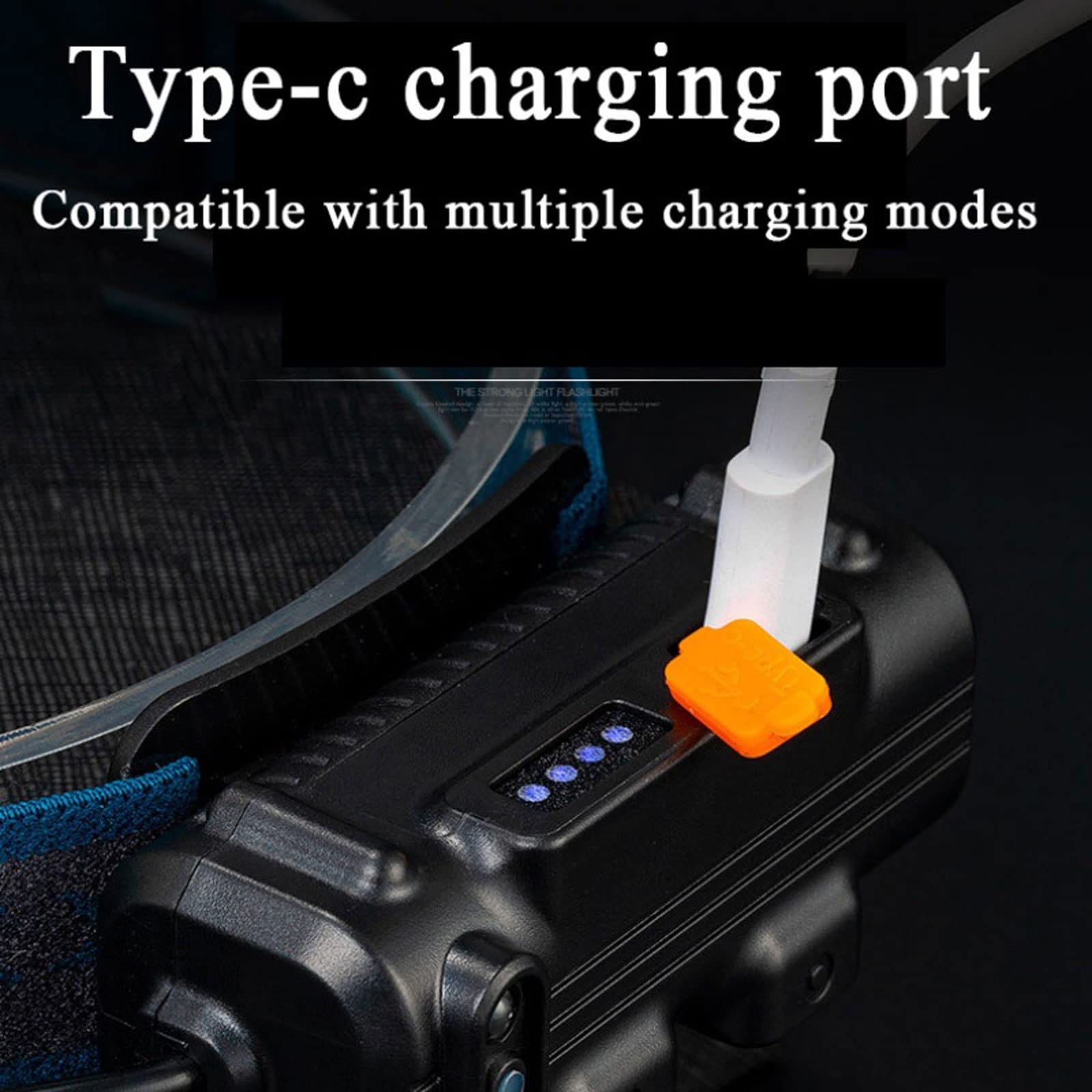 MyrRhe Lampada Frontale Versatile con sensore LED+COB con Funzione Zoom, Torcia a Luce intensa, Ideale per attività all'aperto Come pattugliamento e Pesca