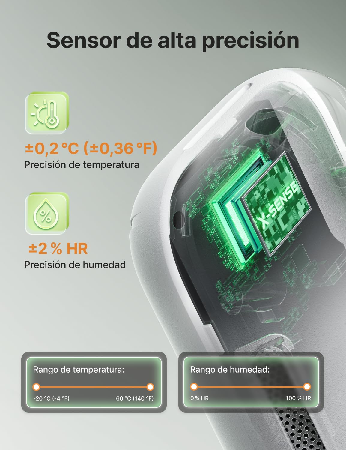 X-Sense Termómetro Higrómetro WiFi Interior, Monitor Inteligente de Temperatura y Humedad con Alertas App (Se Necesita una Estación Base SBS50), Exportación de Datos Gratuita, STH0B, 3 Unidades