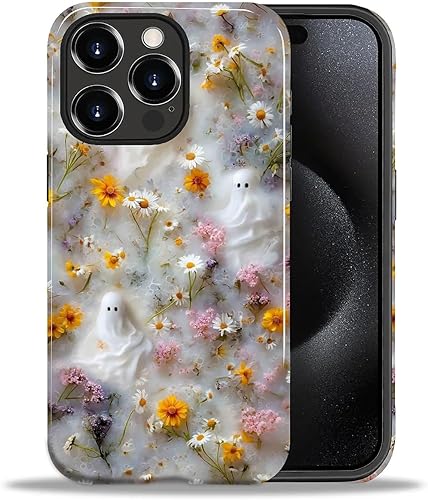Miniatura 63 de Funda para iPhone 11, carcasa dura a prueba de golpes + silicona suave 2 en 1 híbrida, parachoques a prueba de caídas - Vidrio manchado con flores