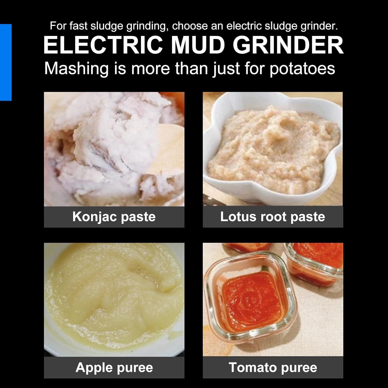 Commercial Potato Ricer, 1100w Commercial Potato Ricer, Stainless Steel Potato Masher Grinding, Output and Time-Saving, for Garlic, Tomatoes