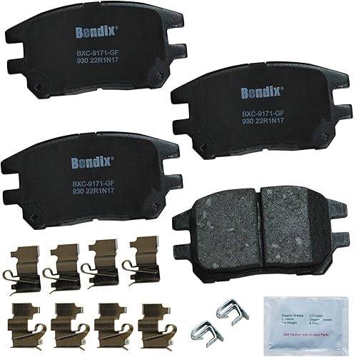 Vista 201 de Bendix Priority1 CFC1035 Pastillas de freno delanteras de cerámica para modelos seleccionados Chevrolet Aveo, Aveo5, Optra, Spark, Spark EV, Pontiac