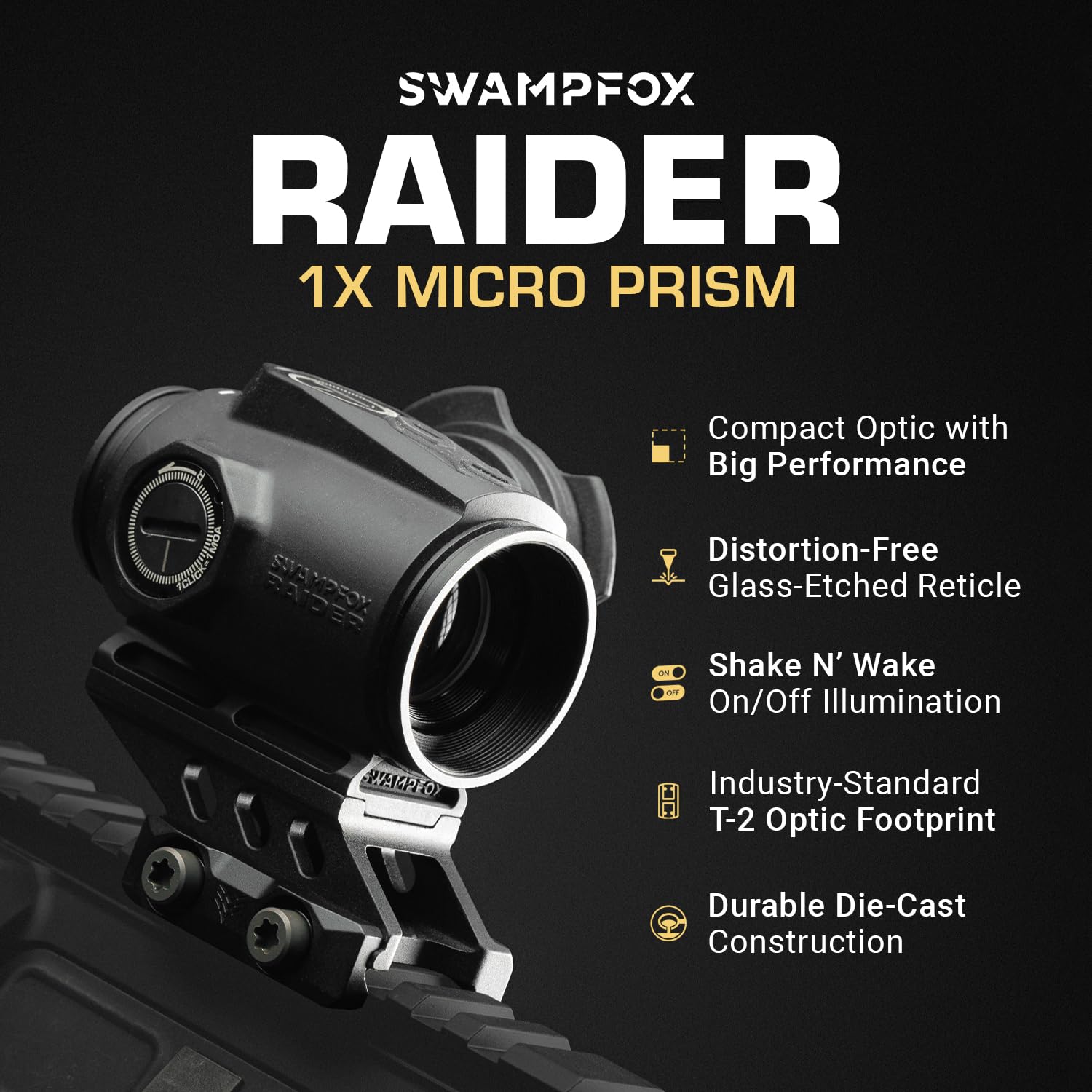 Amazon.com : Swampfox Raider 1x20 Micro Prism Sight, Green 6 MOA