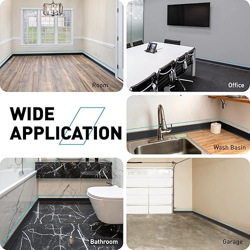 Miniatura 6 de Baseboard Trim, 4 Inch(W) x 20 Feet(L) Peel and Stick Flexible Baseboard Molding Trim, Self Adhesive Vinyl Baseboard Cove Base, Base Boards for Black