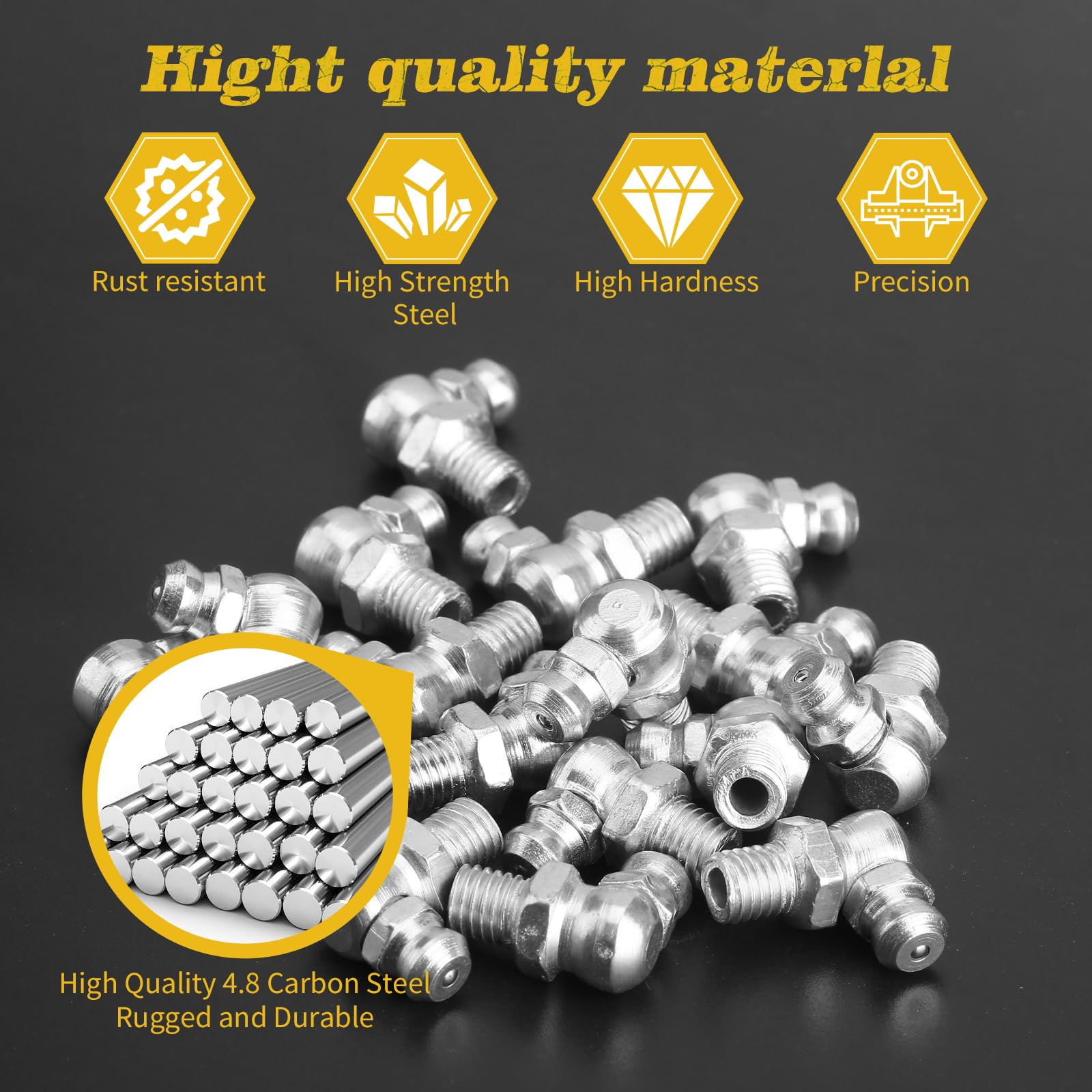 Amazon.com: OYMLANX 60Pcs Galvanized Steel Grease Fittings Kit