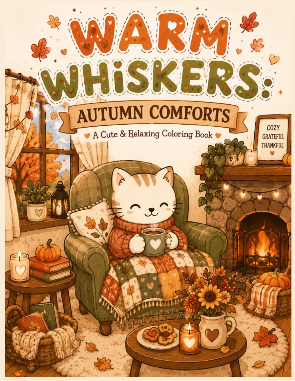 Warm Whiskers (Autumn Comforts): Cozy Autumn Coloring Pages for Stress Relief and Relaxation